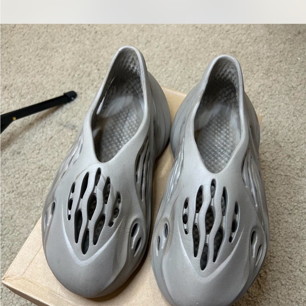Gray Yeezy foam runners